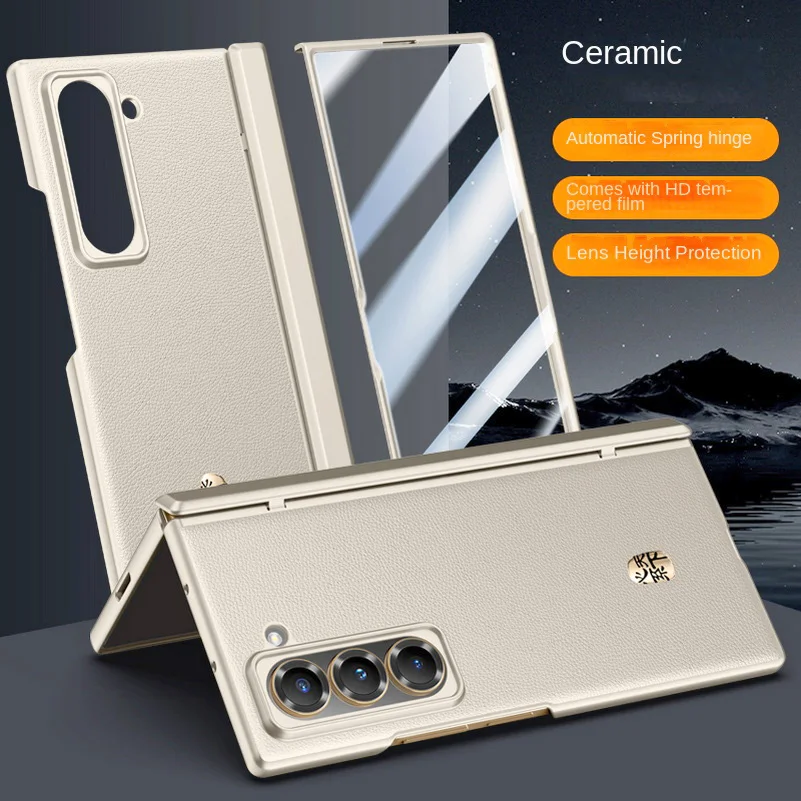 Tempered Glass Screen - Étui de téléphone en cuir d'affaires