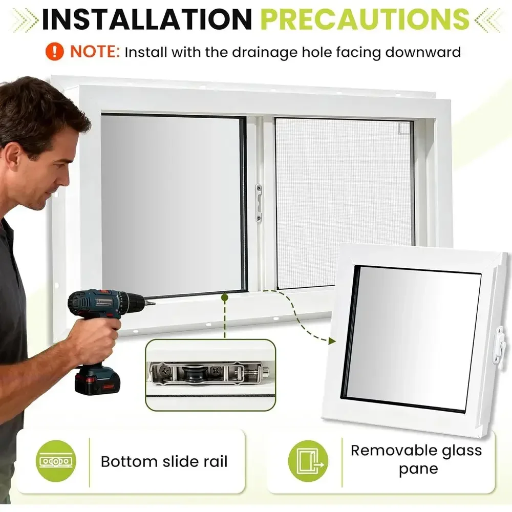 Fenêtre de sous-sol en vinyle, - Tempered Glass Screen avis et prix