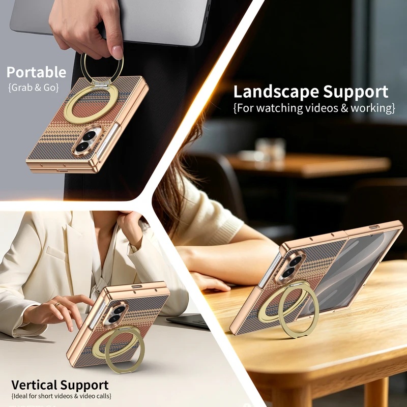 Étui en cuir avec support magn - Tempered Glass Screen avis et prix